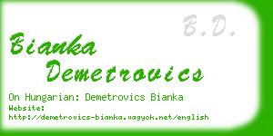 bianka demetrovics business card